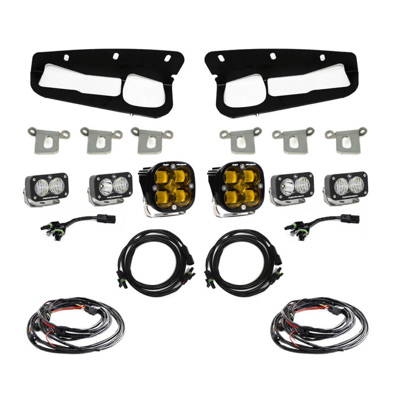 Baja Designs 2021+ Ford Bronco Amber SAE Fog Pocket Kit - Striker Modified