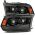 AlphaRex 09-18 Dodge Ram 1500 PRO-Series Projector Headlights Plank Style Alpha Blk w/Seq Signal/DRL - Striker Modified