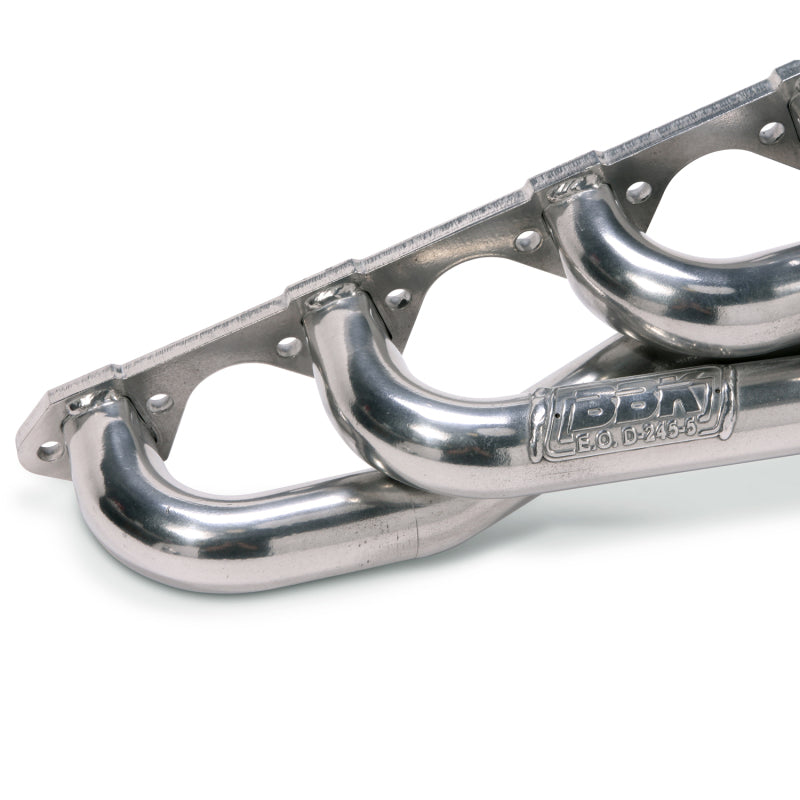 BBK 79-93 Mustang 5.0 Shorty Unequal Length Exhaust Headers - 1-5/8 Silver Ceramic - Striker Modified
