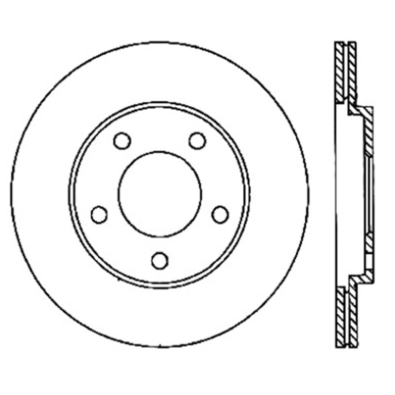 StopTech Power Slot 05-10 Mustang V6/4.0L / GT V8-4.6L Rear Right Slotted Rotor - Striker Modified