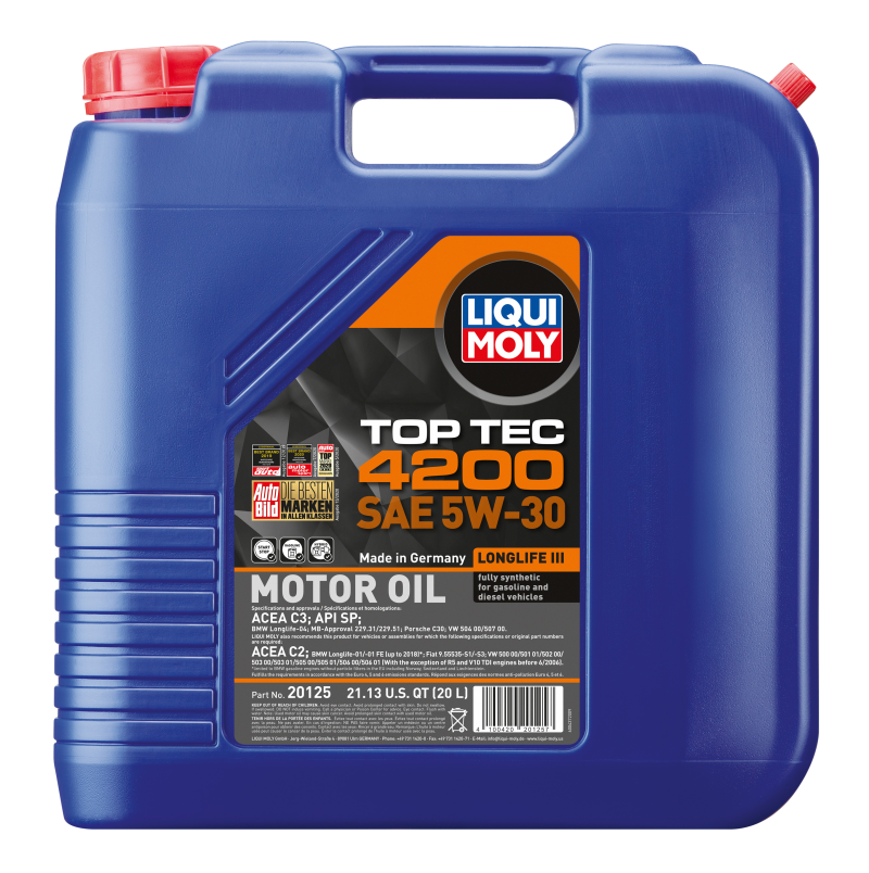 LIQUI MOLY 20L Top Tec 4200 New Generation Motor Oil SAE 5W30 - Striker Modified