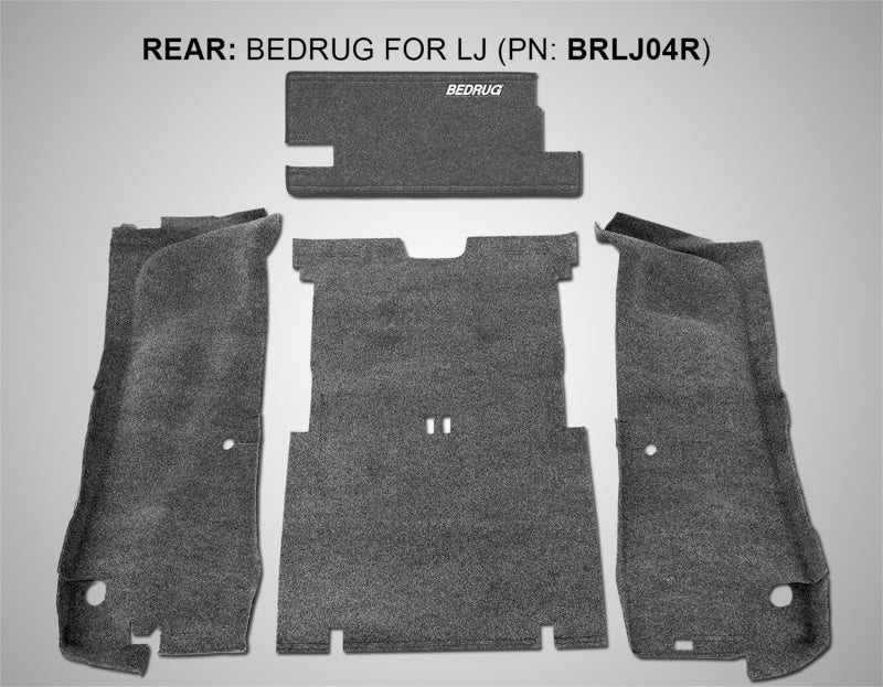 BedRug 03-06 Jeep LJ Unlimited Rear 4pc Cargo Kit (Incl Tailgate & Tub Liner) - Striker Modified