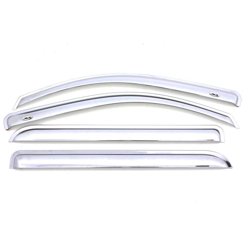 AVS 15-18 Chevy Silverado 2500 Crew Cab Ventvisor Front & Rear Window Deflectors 4pc - Chrome - Striker Modified