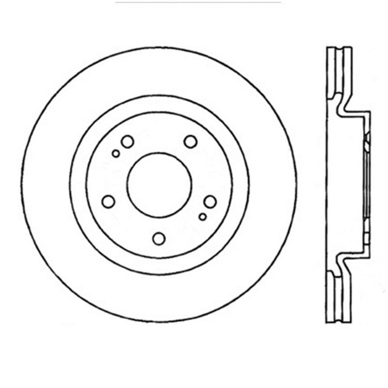 StopTech Power Slot 08-09 Evo 10 Slotted Left Front Rotor - Striker Modified