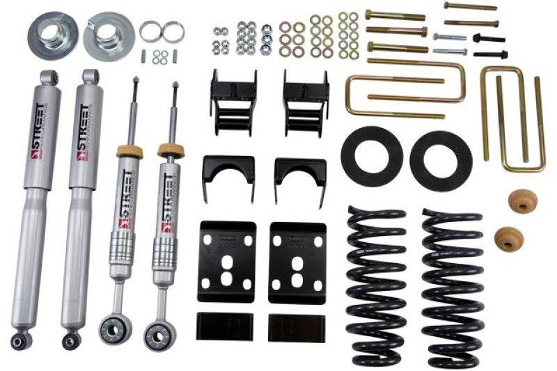 Belltech Lowering Kit 09-13 Ford F150 Ext Cab Short Bed 2WD 2in or 3in F/4in Rear w/ Shocks - Striker Modified