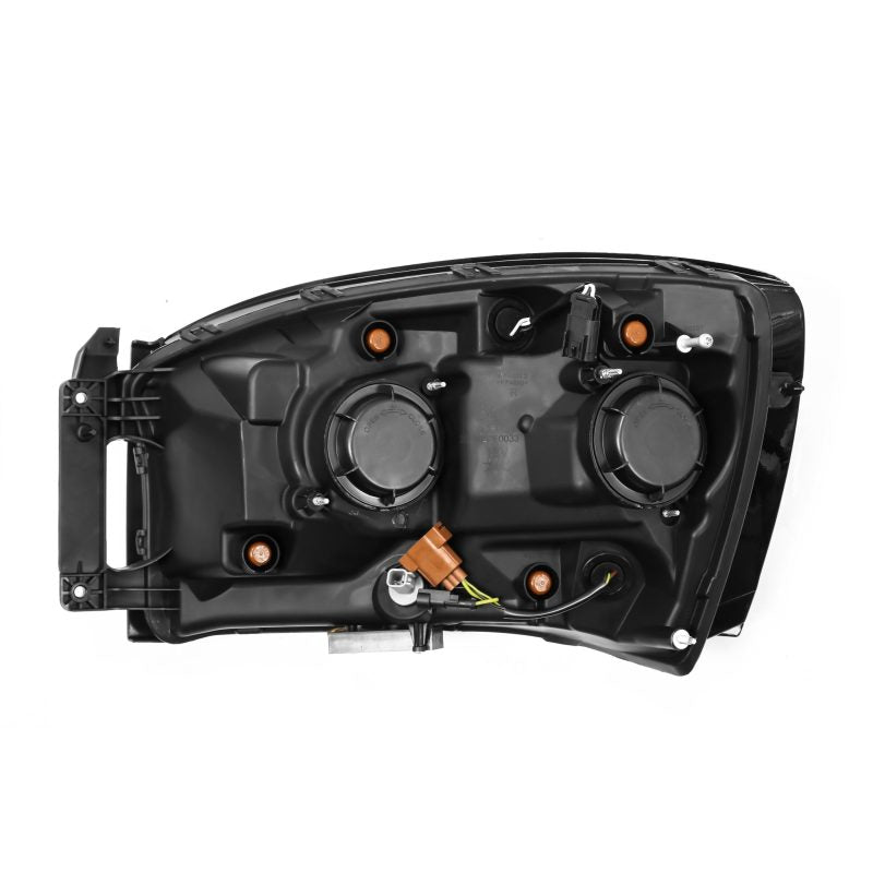 AlphaRex 06-08 Dodge Ram 1500HD NOVA LED Proj Headlights Plank Style Blk w/Seq Signal/DRL/Amber LED - Striker Modified
