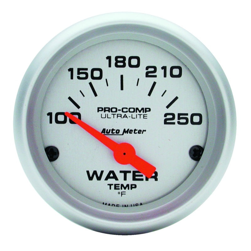 Autometer Ultra-Lite 52mm 100-250 Deg F Short Sweep ElectricWater Temp Gauge - Striker Modified