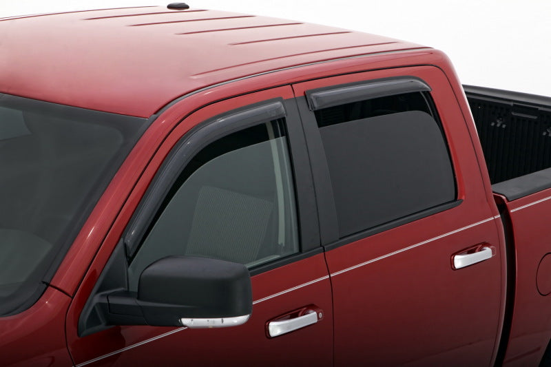 AVS 09-18 Dodge RAM 1500 Crew Cab Ventvisor Outside Mount Window Deflectors 4pc - Smoke - Striker Modified