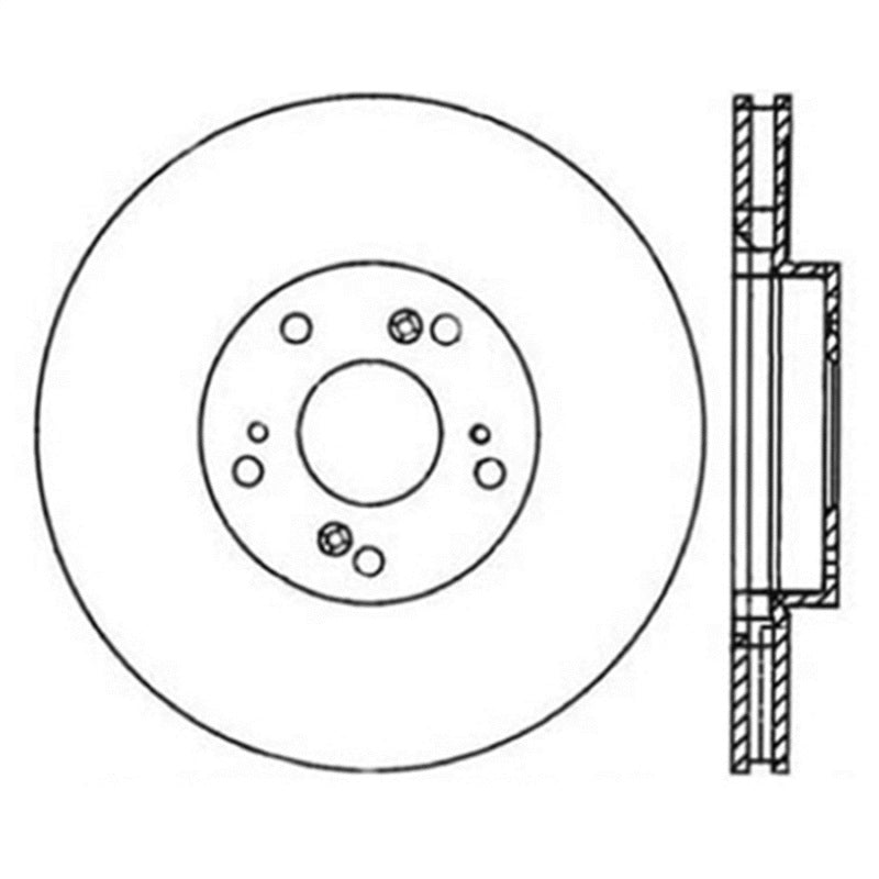 StopTech Power Slot Slotted 06-08 Honda Civic Si Front Left Rotor - Striker Modified