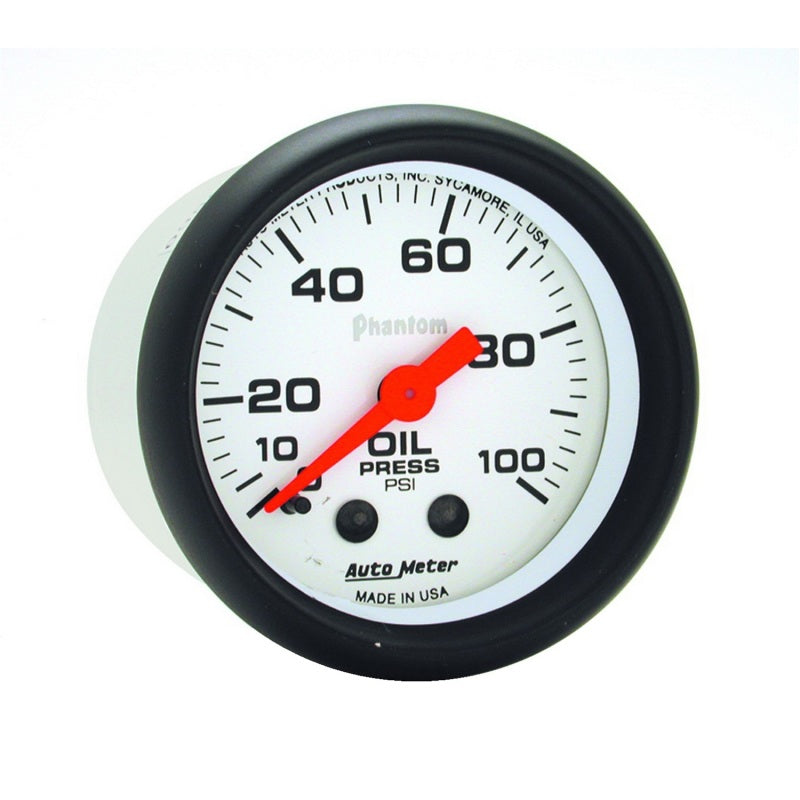 Autometer Phantom 52mm 0-100 PSI Mechanical Oil Pressure Gauge - Striker Modified