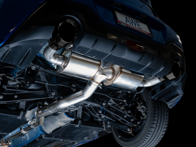 AWE Subaru BRZ/ Toyota GR86/ Toyota 86 Touring Edition Cat-Back Exhaust- Diamond Black Tips - Striker Modified
