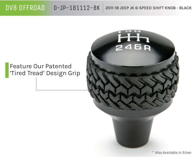DV8 Offroad 2011-2018 Jeep JK 6-Speed Shift Knob Black - Striker Modified