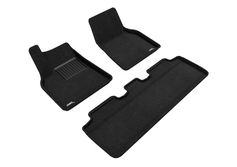 3D Maxpider 21-22 Tesla Model Y Elegant 1st 2nd Row - Floor Mat Set (Black) - Striker Modified