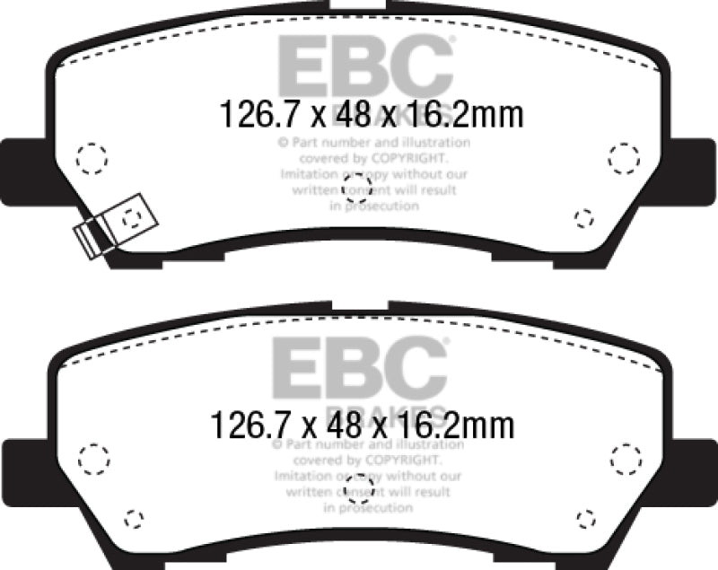 EBC 2015+ Ford Mustang 5.0L (w/Performance Package) Bluestuff Rear Brake Pads - Striker Modified