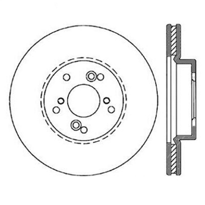 StopTech Power Slot Slotted 99-08 Acura TL (STD Caliper) / 01-03 CL / 04-09 TSX Front Right Rotor - Striker Modified
