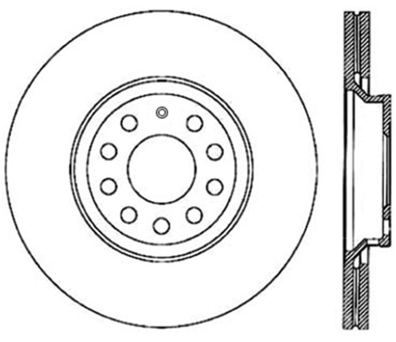 StopTech 09 VW Passat CC / 06-09 Passat Slotted & Drilled Right Rear Rotor - Striker Modified