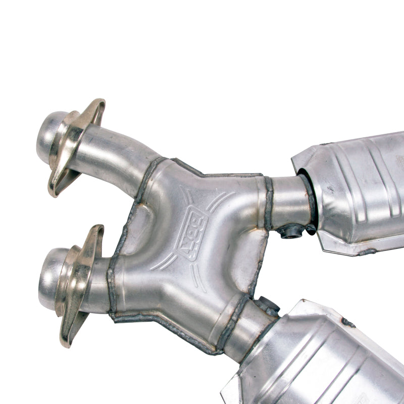 BBK 96-04 Mustang 4.6 GT / Cobra Short Mid X Pipe w Catalytic Converters 2-1/2 For Long Tube Headers - Striker Modified