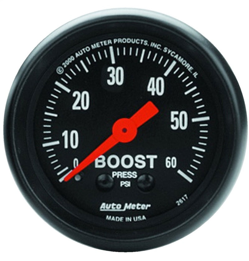 Autometer Z Series 52mm 0-60 PSI Mechanical Boost Gauge - Striker Modified