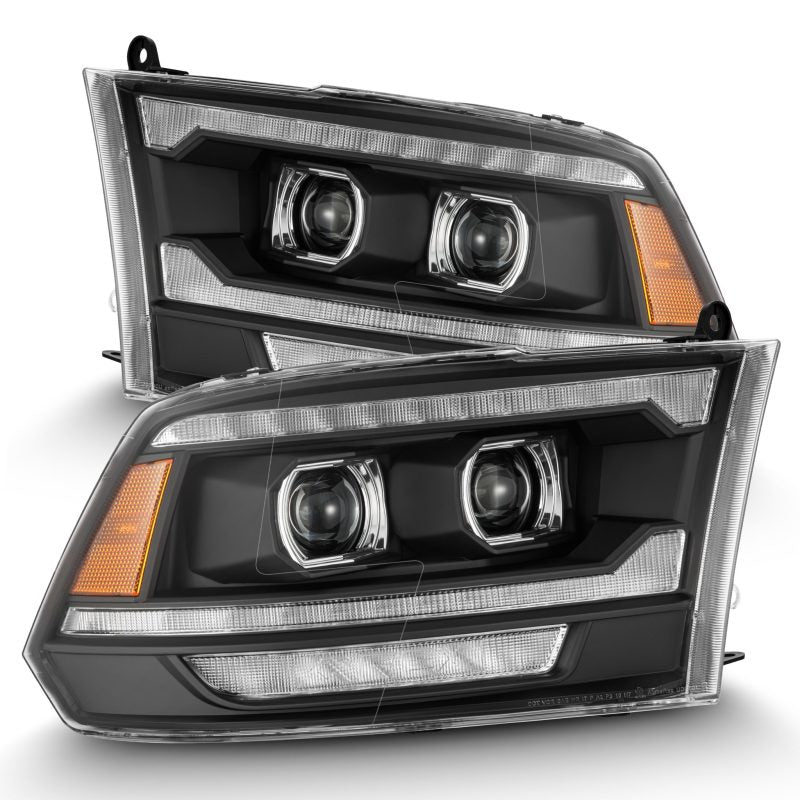 AlphaRex 09-18 Dodge Ram 2500 LUXX LED Proj Headlights Plank Style Blk w/Activ Light/Seq Signal/DRL - Striker Modified