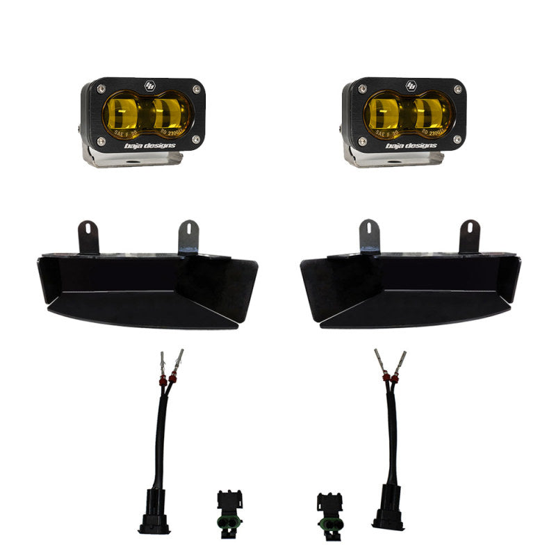Baja Designs 19-22 Dodge RAM 2500/3500 S2 SAE Fog Pocket Light Kit - Amber - Striker Modified