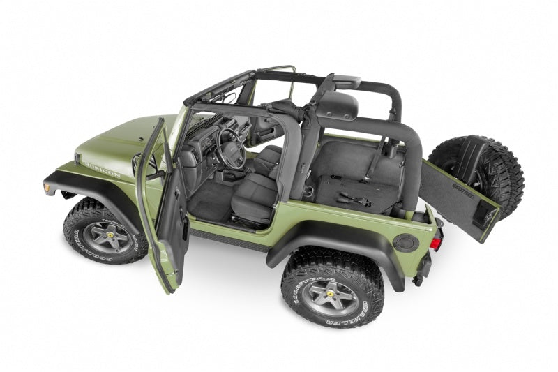 BedRug 97-06 Jeep TJ Rear 4pc BedTred Cargo Kit (Incl Tailgate) - Striker Modified