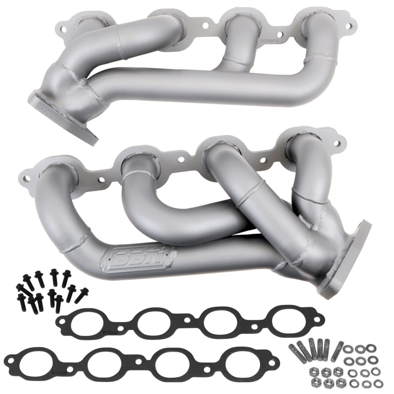 BBK 14-18 GM Truck 5.3/6.2 1 3/4in Shorty Tuned Length Headers - Titanium Ceramic - Striker Modified