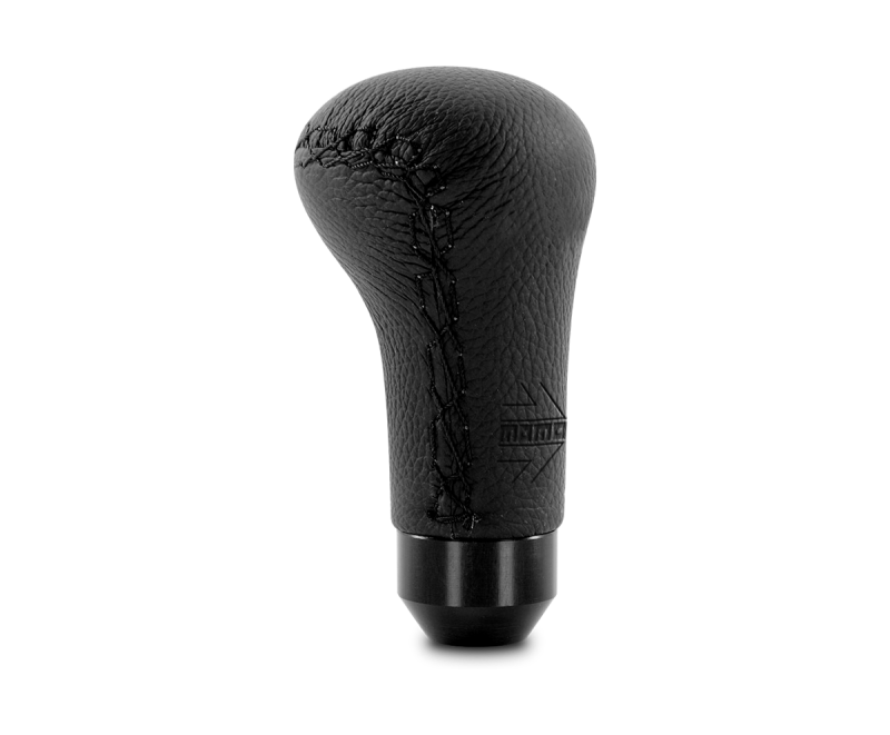 Momo Anatomico Shift Knob - Black Leather, Black Stitching - Striker Modified