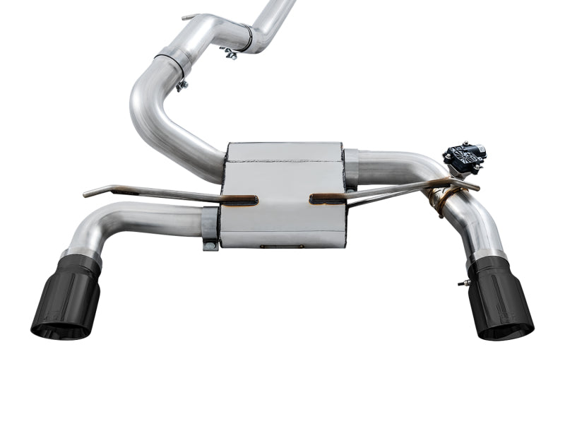 AWE Tuning Ford Focus RS SwitchPath Cat-back Exhaust - Diamond Black Tips - Striker Modified