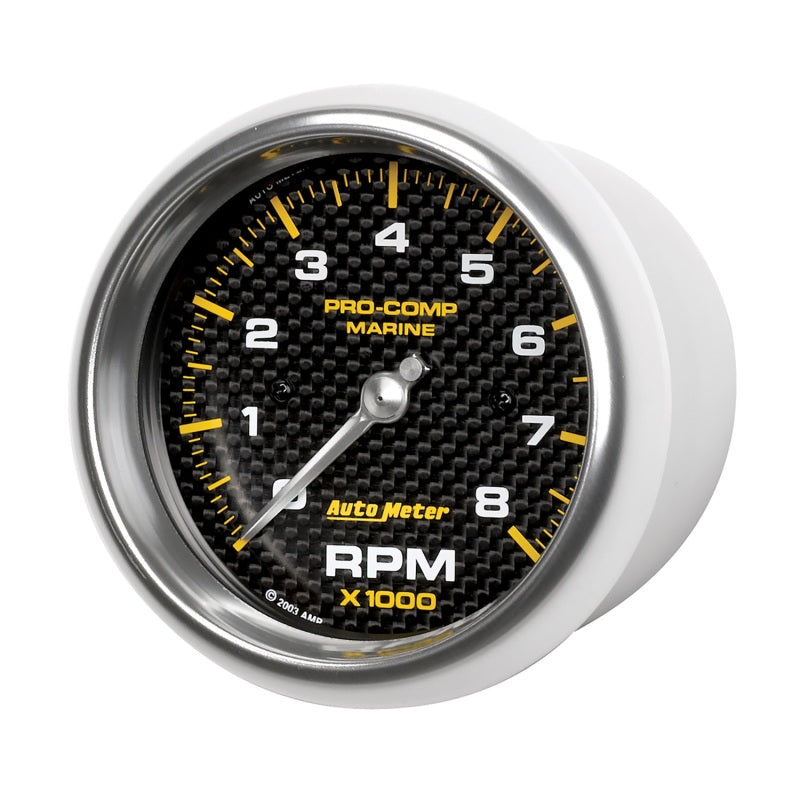 Autometer Marine Carbon Fiber 3-3/8in 8k RPM Tachometer - Striker Modified