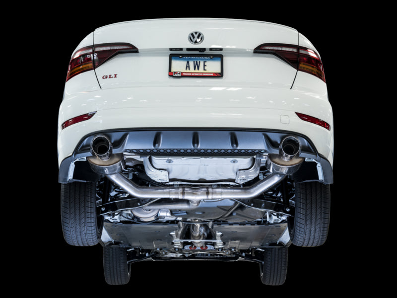AWE Tuning 18-21 Volkswagen Jetta GLI Mk7 Touring Exhaust - Diamond Black Tips (Fits High-Flow DP) - Striker Modified