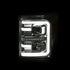 ANZO 11-16 Ford F-250/F-350/F-450 Projector Headlights w/ Plank Style Switchback Chrome w/Amber - Striker Modified