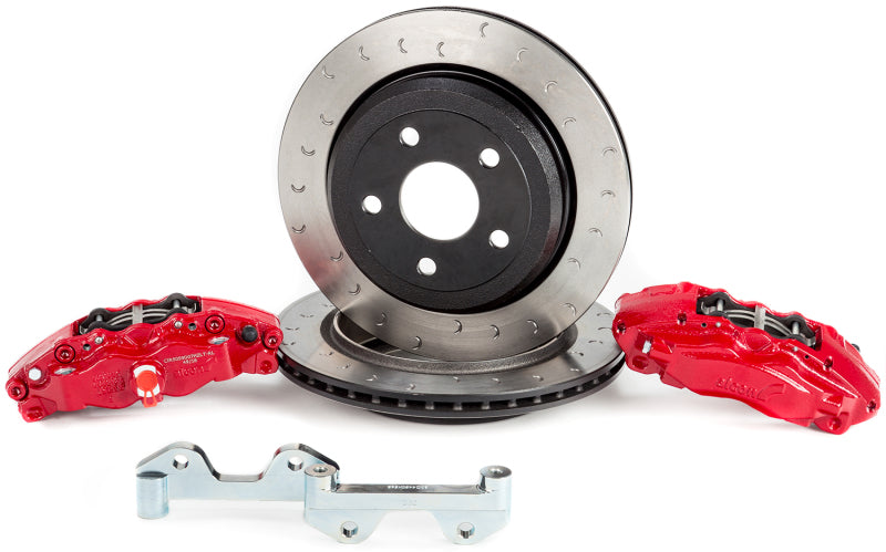 Alcon 2007+ Jeep JK-JL 330x22mm Rotors 4-Piston Red Calipers Rear Brake Kit (Includes Brake Lines) - Striker Modified