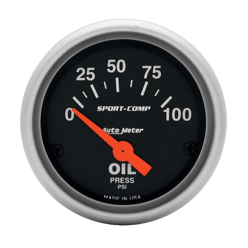 Autometer Sport-Comp 52mm 0-100 PSI Electronic Oil Pressure Gauge - Striker Modified