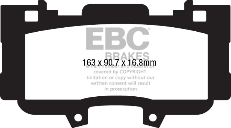 EBC 15+ Ford Mustang 2.3 Turbo Performance Pkg Yellowstuff Front Brake Pads - Striker Modified