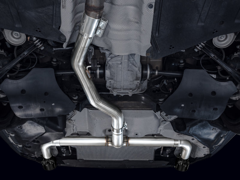 AWE 19-23 BMW 330i / 21-23 BMW 430i Base G2X Track Edition Axle Back Exhaust - Diamond Black - Striker Modified