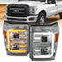 ANZO 11-16 Ford F-250/F-350/F-450 Projector Headlights w/ Plank Style Switchback Chrome w/Amber - Striker Modified