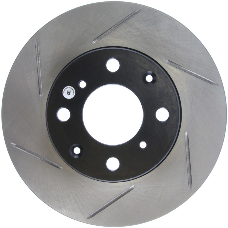 StopTech Power Slot 93-00 Honda Civic DX w/ Rr Drum Brakes Front Right Rotor - Striker Modified