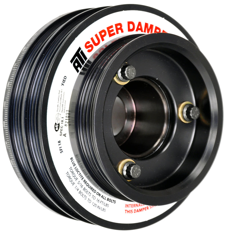 ATI Damper - 5.67in - Alum - (2) 4 Grv - Nissan RB26 - R33 34 - 1Pc - w/Power Steering Pulley - Striker Modified