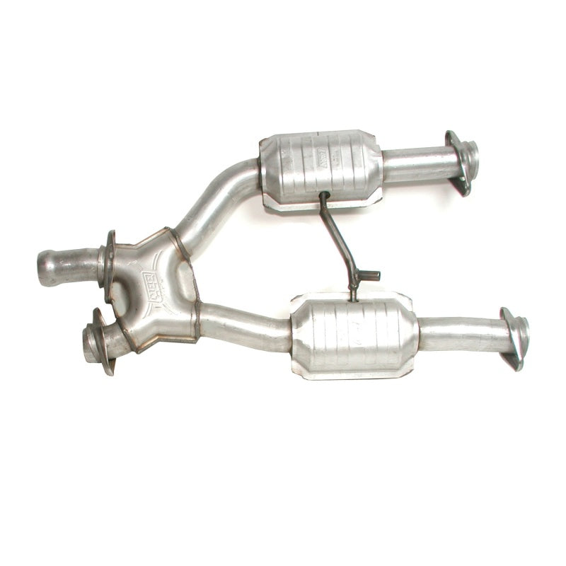 BBK 96-04 Mustang 4.6 GT / Cobra Short Mid X Pipe w Catalytic Converters 2-1/2 For Long Tube Headers - Striker Modified