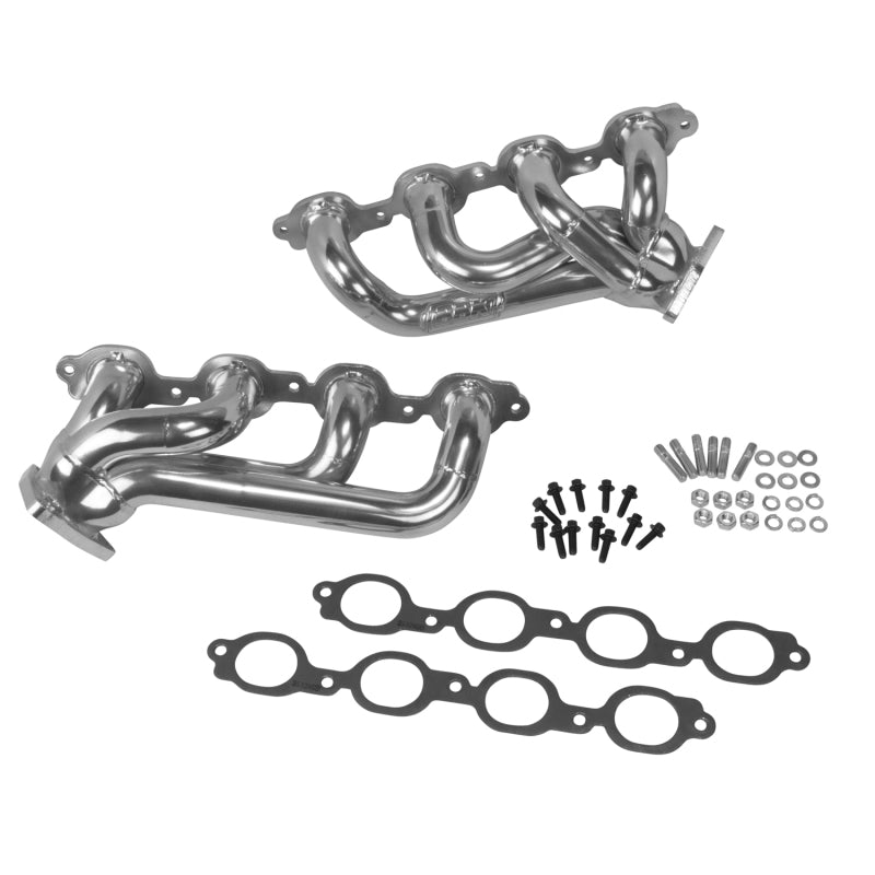 BBK 14-18 GM Truck 5.3/6.2 1 3/4in Shorty Tuned Length Headers - Polished Silver Ceramic - Striker Modified