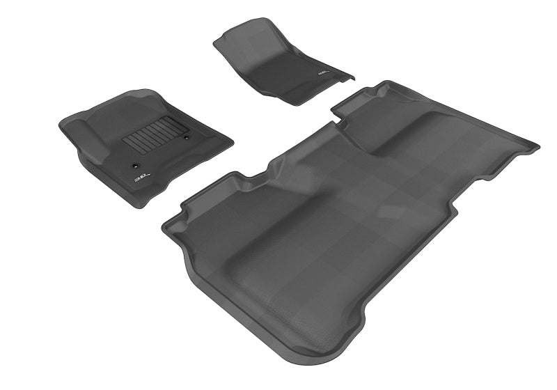 3D MAXpider 2014-2019 Chevrolet Silverado Crew Cab Kagu 1st & 2nd Row Floormats - Black - Striker Modified