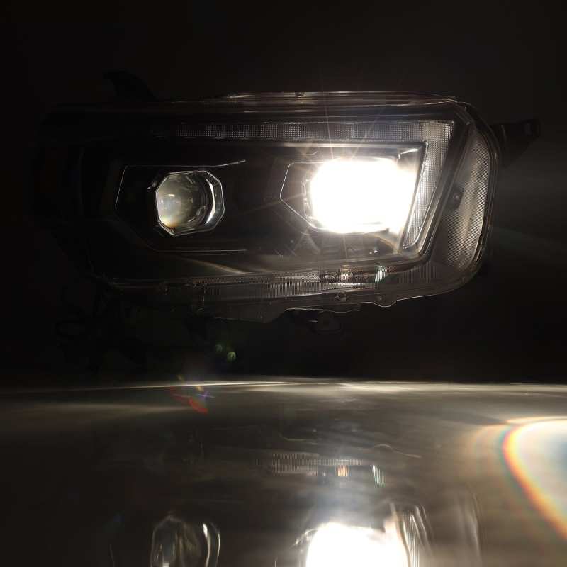 AlphaRex 10-13 Toyota 4Runner PRO-Series Proj Headlights Plank Style Alpha Blk w/Seq Signal/DRL - Striker Modified
