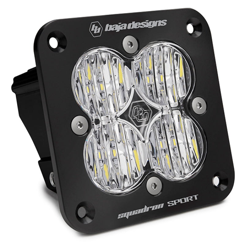 Baja Designs Squadron Sport Black Wide Cornering Pattern Flush Mount LED Light Pod - Clear - Striker Modified