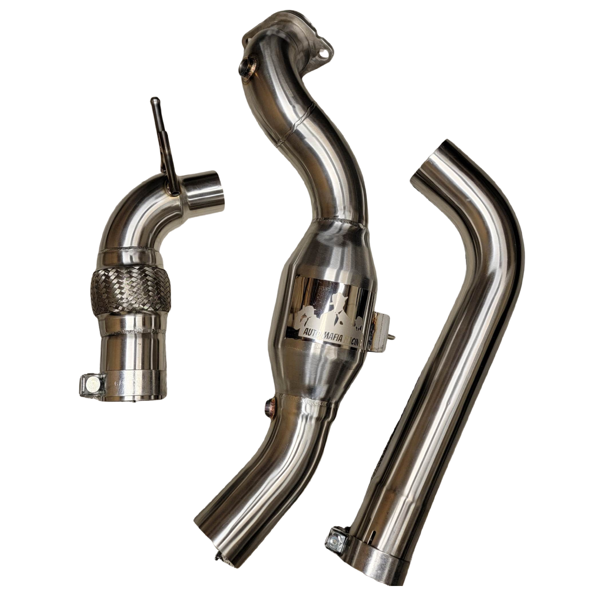 AMR Stainless Steel Catted DownPipe Mustang EcoBoost 2015-2023 *IN STOCK* - Striker Modified