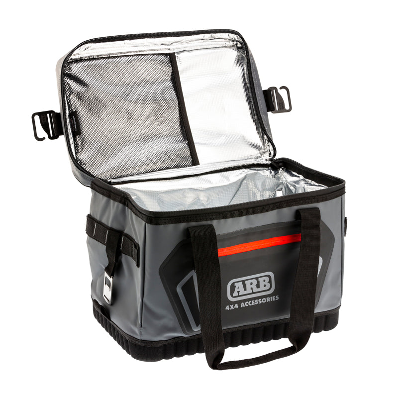 ARB Cooler Bag Charcoal w/ Red Highlights 15in L x 11in W x 9in H Holds 22 Cans - Striker Modified