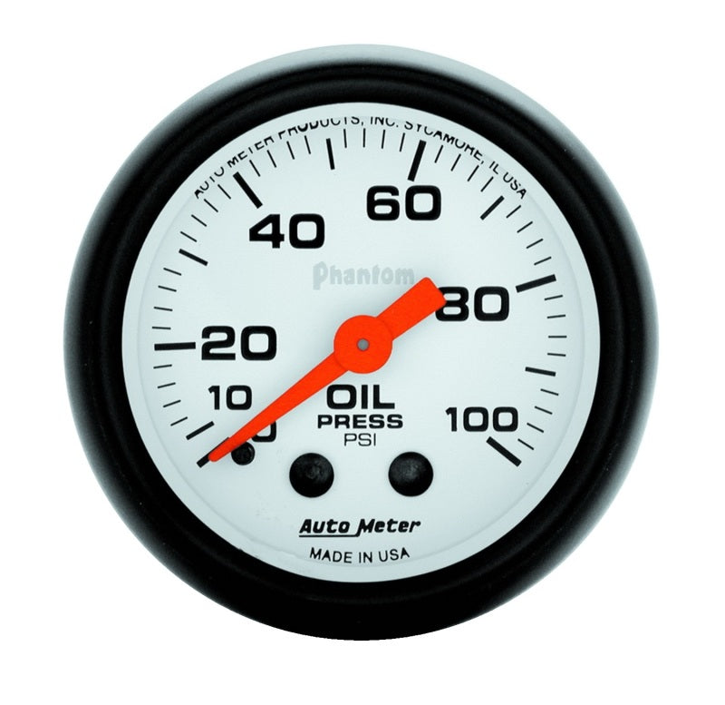Autometer Phantom 52mm 0-100 PSI Mechanical Oil Pressure Gauge - Striker Modified