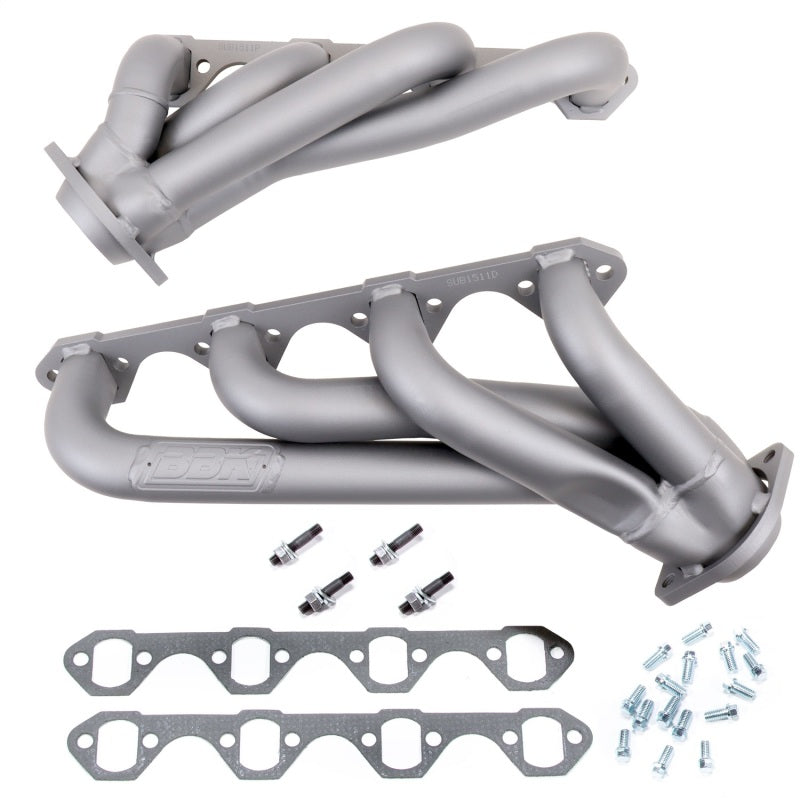 BBK 79-93 Mustang 351 Swap Shorty Unequal Length Exhaust Headers - 1-5/8 Titanium Ceramic - Striker Modified