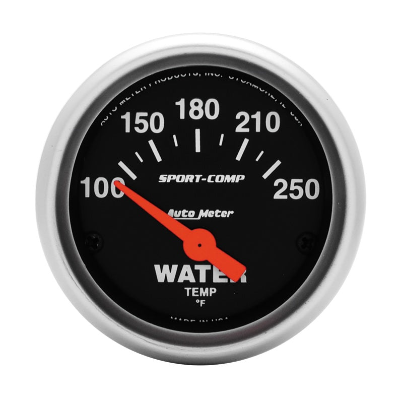 Autometer Sport-Comp 52mm 100-250 Deg F Electronic Water Temp Gauge - Striker Modified