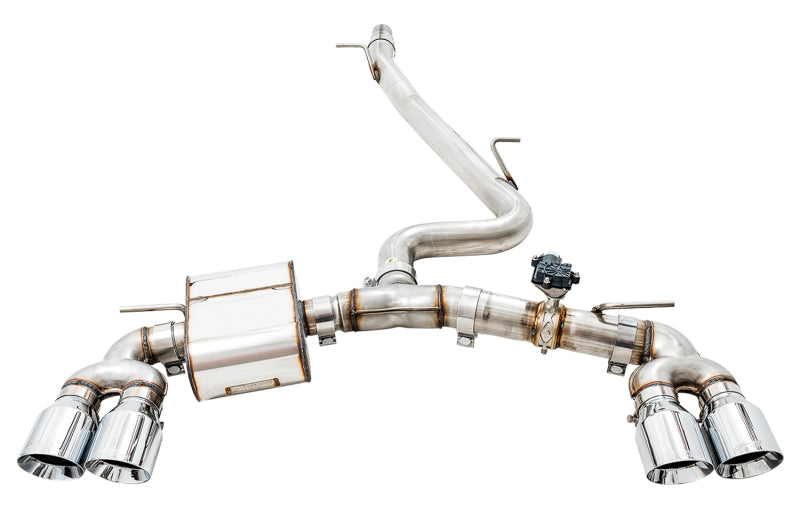 AWE Tuning Volkswagen Golf R MK7.5 SwitchPath Exhaust w/Chrome Silver Tips 102mm - Striker Modified