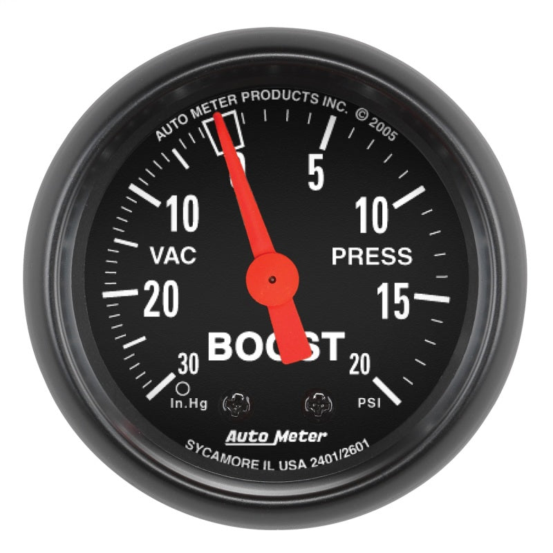 Autometer Z Series 52mm 20 PSI Mechanical Boost Vacumm Gauge - Striker Modified